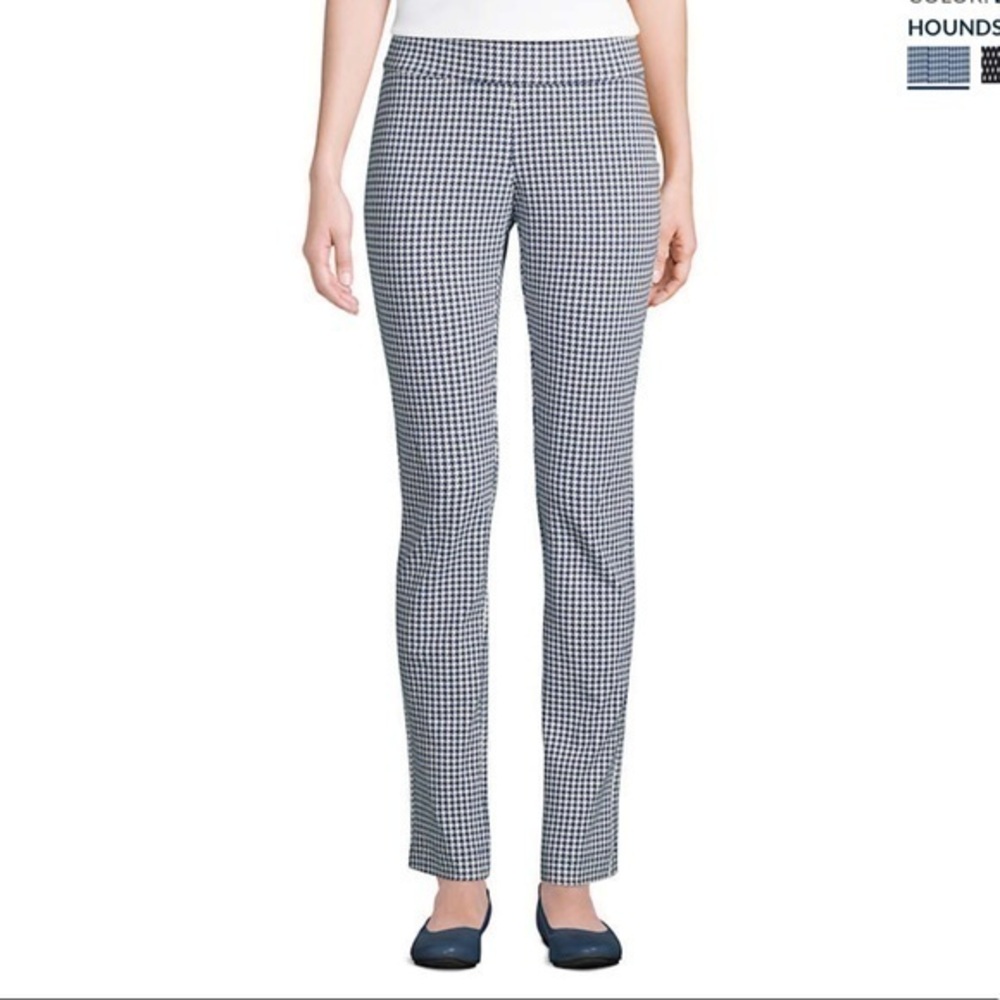 LANDS END Starfish Mid Rise Slim Leg Pants Size LT